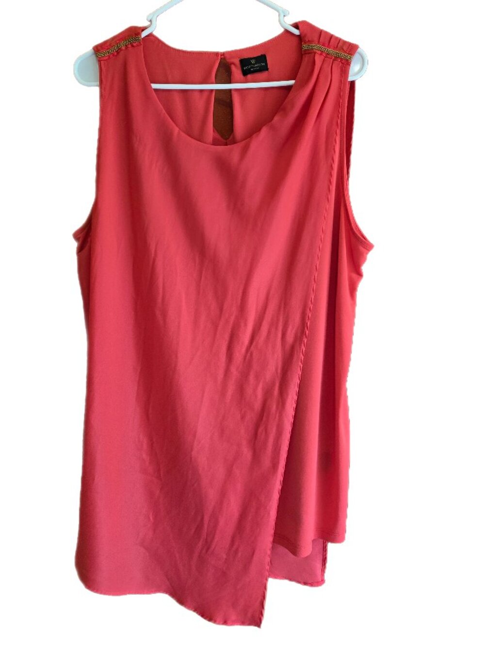 Worthington Woman 2X Red Layered Sleeveless Polyester Flowing Top